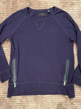 Daniel Buchler Luxury Navy Blue Sweat Shirt Jersey-Small